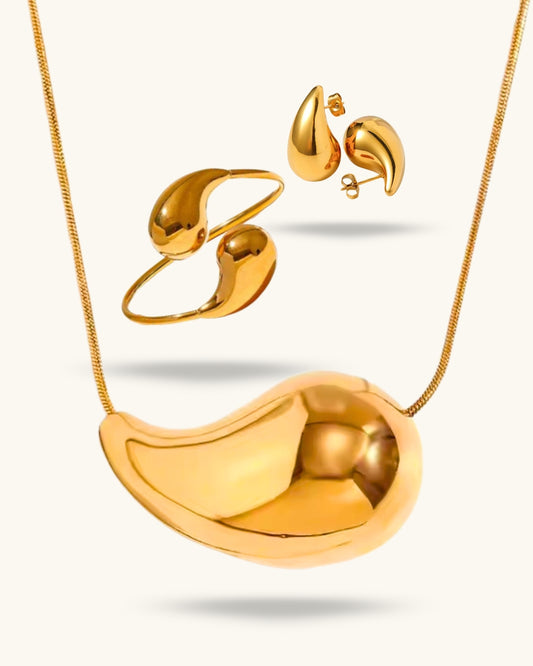 Conjunto Gota de Agua ¨Collar + Pendientes + Brazalete¨